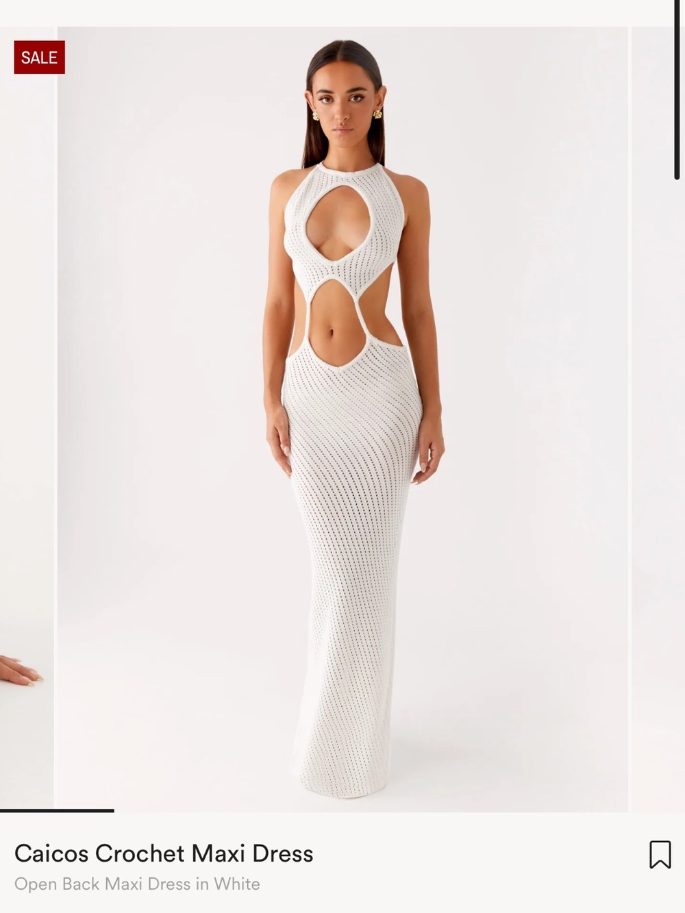 Peppermayo Caicos Crochet Maxi Dress - White
